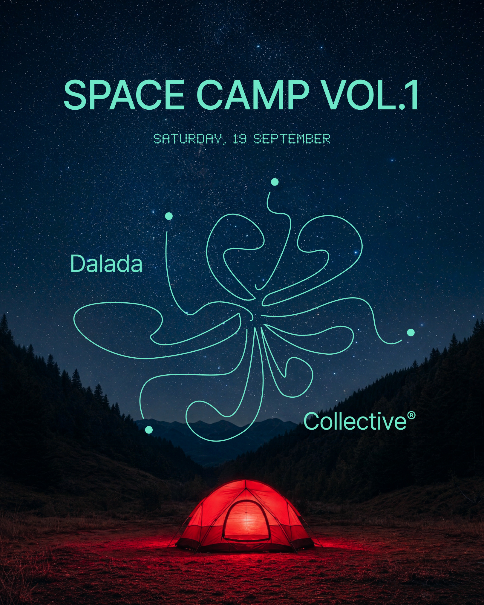 Space Camp vol.1: светящаяся палатка под звёздным небом, суббота 19 сентября